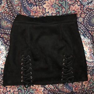 Black double lace skirt